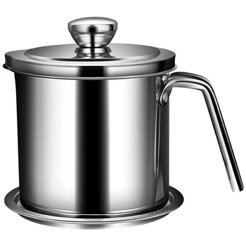 Bacon Grease Container with Fine Mesh Strainer, 1.3 L/5.2 Cups Iron Cooking Oil Can with Removable a Coaster Tray for Kitchen Fa 
Bacon Grease Container with Fine Mesh Strainer, 1.3 L/5.2 Cups Iron Cooking Oil Can with Removable a Coaster Tray for Kitchen Fa