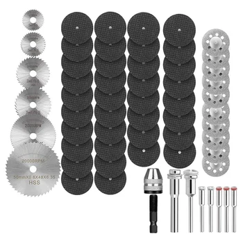 60Pcs Cutting Wheel Set for Rotary Tool, Cutter Kit with Mandrels for Wood Glass Plastic Stone Metal 
60Pcs Cutting Wheel Set for Rotary Tool, Cutter Kit with Mandrels for Wood Glass Plastic Stone Metal