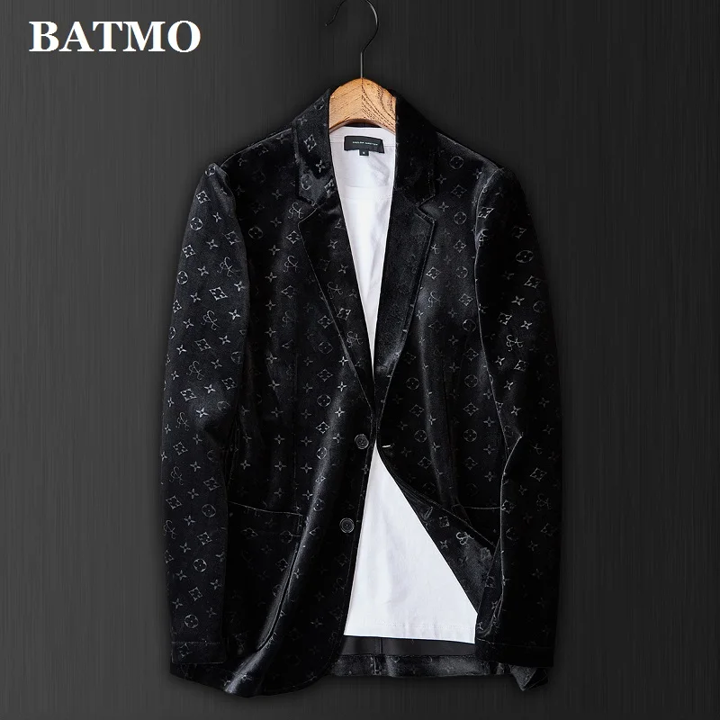 Мужской бархатный блейзер BATMO повседневная куртка с принтом X5 2019 | Мужская одежда