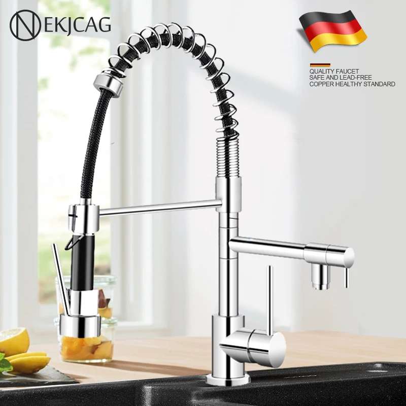 Kitchen Faucet Spring Style Chrome High Quality Brass Kitchen Faucet Pull-Out Hot and Cold Water Swivel Sink Mixer Taps
Kitchen Faucet Spring Style Chrome High Quality Brass Kitchen Faucet Pull-Out Hot and Cold Water Swivel Sink Mixer Taps