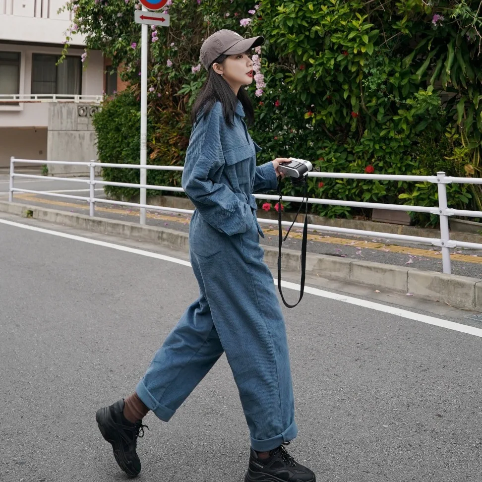 Photo Shoot Oversize Korean-style Greyish Blue Corduroy Fold-down Collar Loose-Fit Waist Hugging Lace-up Straight-Cut Cargo Over
Photo Shoot Oversize Korean-style Greyish Blue Corduroy Fold-down Collar Loose-Fit Waist Hugging Lace-up Straight-Cut Cargo Over