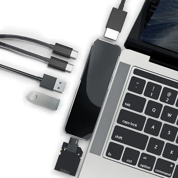 7-in-1 USB C Hub Type-C Hub Aluminum Adapter Docking Station with USB 3.0 Ports TF/SD Card Reader
7-in-1 USB C Hub Type-C Hub Aluminum Adapter Docking Station with USB 3.0 Ports TF/SD Card Reader