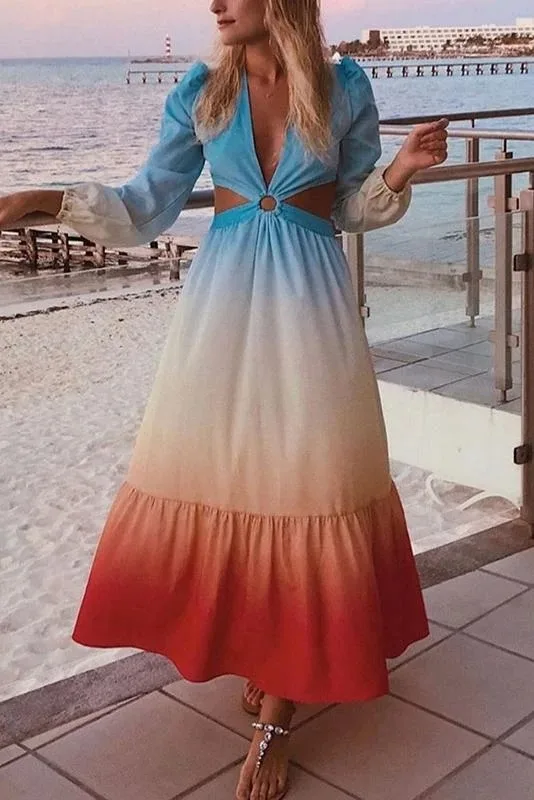 Women Dress Patchwork Bohemia Dresses Sexy Long Hollow Out Maxi Dress Long Sleeve Deep V Neck Summer Dresses
Women Dress Patchwork Bohemia Dresses Sexy Long Hollow Out Maxi Dress Long Sleeve Deep V Neck Summer Dresses