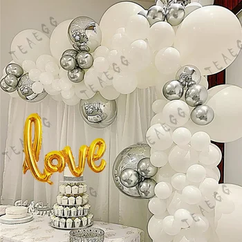 100Pcs White Wedding Balloon Garland Arch Kit For Babyshower Decoration Metal Aluminium Foil Birthday Party Decorations Supplies
100Pcs White Wedding Balloon Garland Arch Kit For Babyshower Decoration Metal Aluminium Foil Birthday Party Decorations Supplies