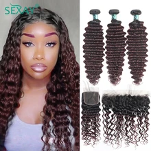 Sexay Deep Wave Bundles With Closure 3/4 Pcs Burgundy Peruvian Human Hair Lace Frontal 99J Bundles With Closure Deep Curly Wave
Sexay Deep Wave Bundles With Closure 3/4 Pcs Burgundy Peruvian Human Hair Lace Frontal 99J Bundles With Closure Deep Curly Wave