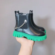 Kids Boots 2021 Autumn Winter Girl Chelsea Ankle Boot Metal Chain Fashion Genuine Leather Children Shoes Classic Black Soft Sole
Kids Boots 2021 Autumn Winter Girl Chelsea Ankle Boot Metal Chain Fashion Genuine Leather Children Shoes Classic Black Soft Sole