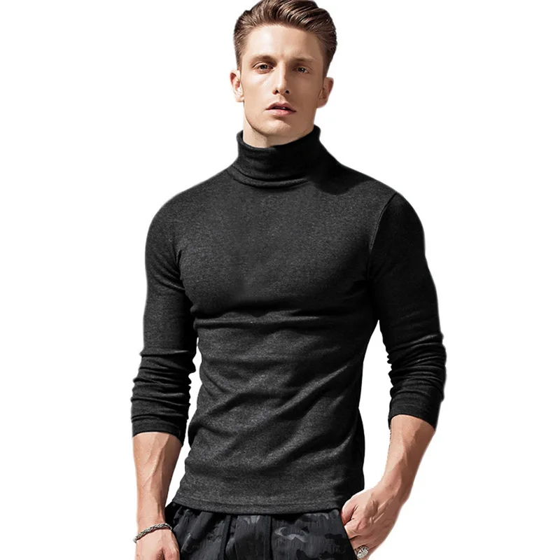 

2021 Autumn Winter Men Sweaters High Collar Long Sleeve Solid Warm Multicolor Handsome Simple All-match Fashion Casual Pullovers