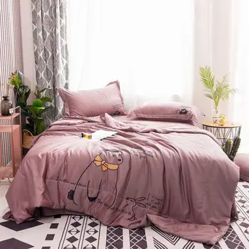 Solid color cartoon 4-piece bedding set washed silk summer quilt 4-piece bedding set summer bedding entity wholesale net sales a
Solid color cartoon 4-piece bedding set washed silk summer quilt 4-piece bedding set summer bedding entity wholesale net sales a