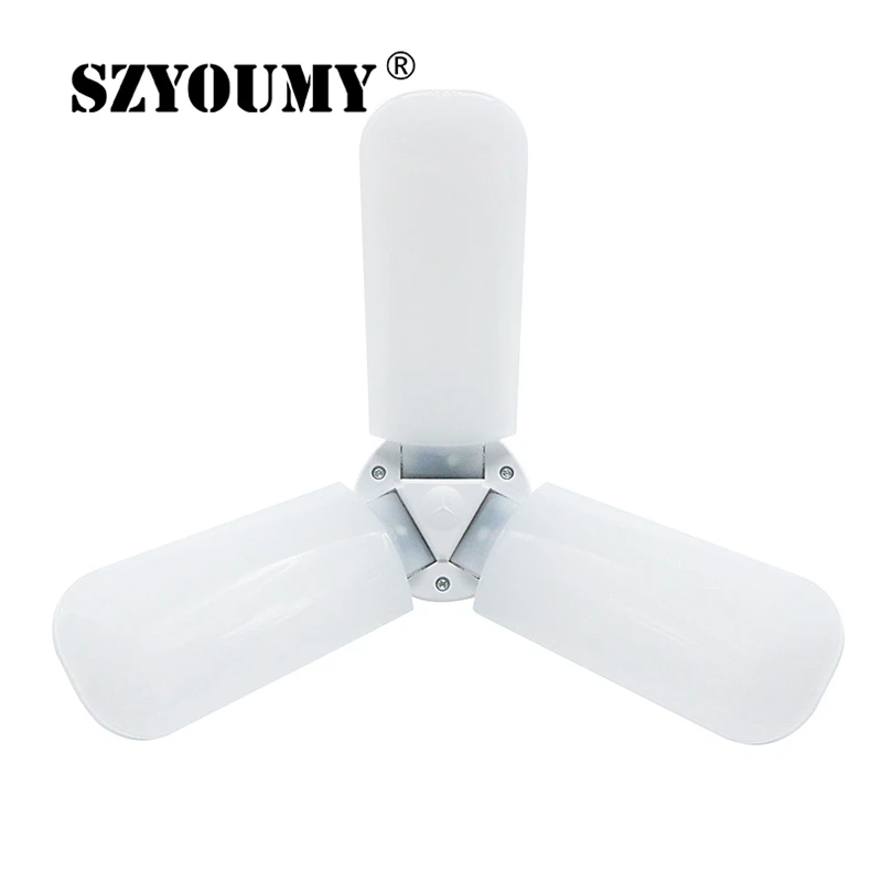SZYOUMY 110-265V 45W E27 LED Bulb Super Bright Foldable Fan Blade Angle Adjustable Ceiling Lamp Home Energy Saving Lights
SZYOUMY 110-265V 45W E27 LED Bulb Super Bright Foldable Fan Blade Angle Adjustable Ceiling Lamp Home Energy Saving Lights