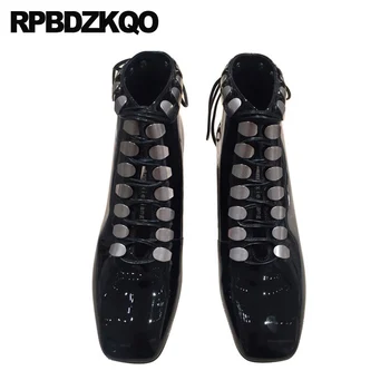 low heel sequin designer metal square toe black chunky patent leather front lace up casual ankle boots autumn shoes women suede 
low heel sequin designer metal square toe black chunky patent leather front lace up casual ankle boots autumn shoes women suede