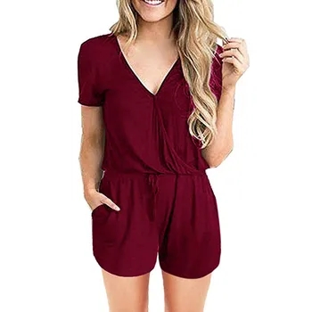 Summer Women Playsuit Shorts VogueRompers Boho Loose Jumpsuit Female Drawstring Waist Bodysuit Short Sleeve Draped Overalls
Summer Women Playsuit Shorts VogueRompers Boho Loose Jumpsuit Female Drawstring Waist Bodysuit Short Sleeve Draped Overalls
