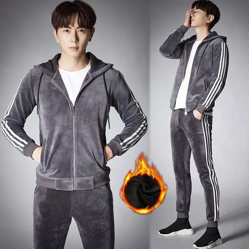2017 Winter New Style Korean-style Men Trend Three Bars Brushed And Thick Hoodie Casual Cardigan Sports Set Men's
2017 Winter New Style Korean-style Men Trend Three Bars Brushed And Thick Hoodie Casual Cardigan Sports Set Men's