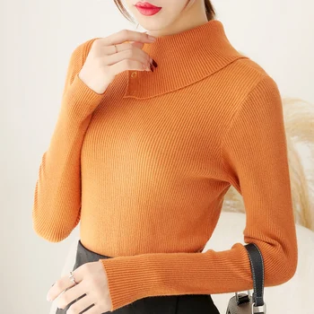 Blusa 2019 New Korean Lapel Solid Color Long-sleeved Knitted Sweater Bottoming Sweater Fashion Blouses Shirts Women Tops 203B60
Blusa 2019 New Korean Lapel Solid Color Long-sleeved Knitted Sweater Bottoming Sweater Fashion Blouses Shirts Women Tops 203B60