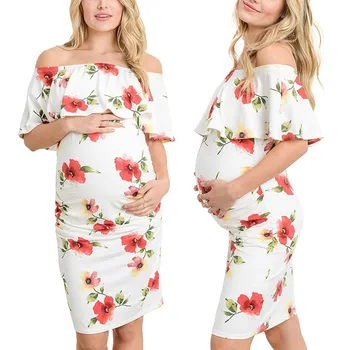 New Women's Maternity Dress clothes Sleeveless Off Shoulder Floral Print Ruffle Casual Dress Mother pregnancy dress high quality
New Women's Maternity Dress clothes Sleeveless Off Shoulder Floral Print Ruffle Casual Dress Mother pregnancy dress high quality