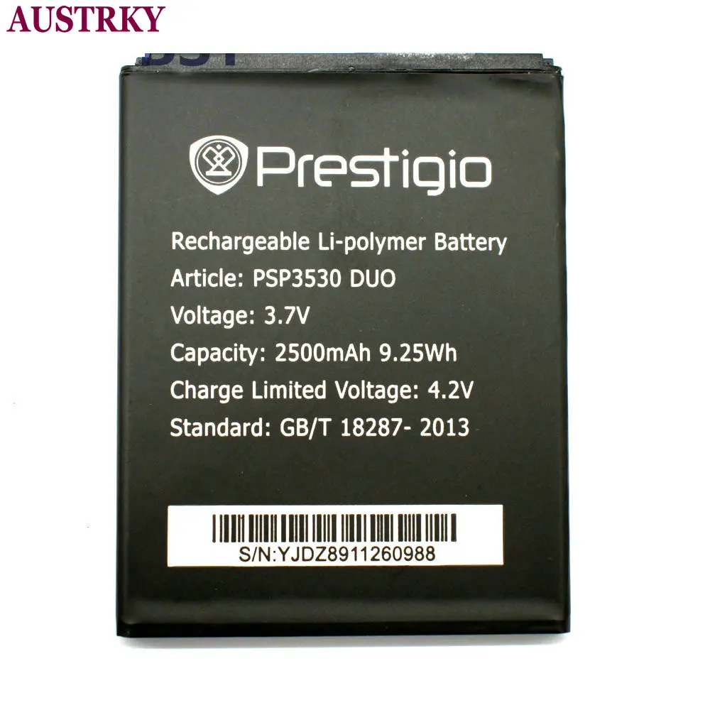 Фото Сменный аккумулятор 2500 мА · ч для Prestigio MultiPhone PSP3530 DUO в наличии код отслеживания |