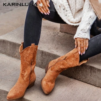 Karinluna 2020 New Arrival On Sale women shoes Slip-On Western Mid-calf Boots Leisure Chunky Heels Flock Autumn Boots
Karinluna 2020 New Arrival On Sale women shoes Slip-On Western Mid-calf Boots Leisure Chunky Heels Flock Autumn Boots