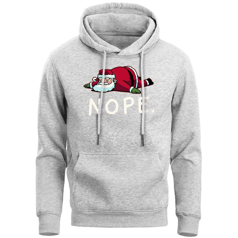 

Santa Claus Nope Funny Christmas Hoodies Sweatshirts Men 2019 Spring Autumn Warm Fleece Xmas Men'S Hoody Sudadera Male Pollover