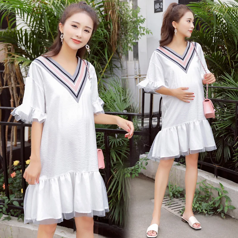 Pregnant Women Summer Wear 2018 New Style Fashion Models Loose-Fit Summer Short-sleeved Fashion Mom Dress Long Skirts Fashion Mo
Pregnant Women Summer Wear 2018 New Style Fashion Models Loose-Fit Summer Short-sleeved Fashion Mom Dress Long Skirts Fashion Mo