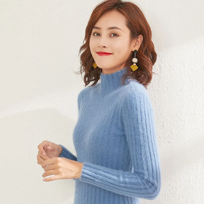 2019 Autumn And Winter New Style Mink Sweaters Women's Half-Turtle-Neck Pumping Fashion Korean-style Slim Fit Pullover Wool Swea
2019 Autumn And Winter New Style Mink Sweaters Women's Half-Turtle-Neck Pumping Fashion Korean-style Slim Fit Pullover Wool Swea
