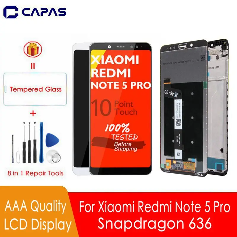 ЖК дисплей для Redmi Note 5 Pro 10 дюймов сенсорный экран + рамка Xiaomi Global Snapdragon 636