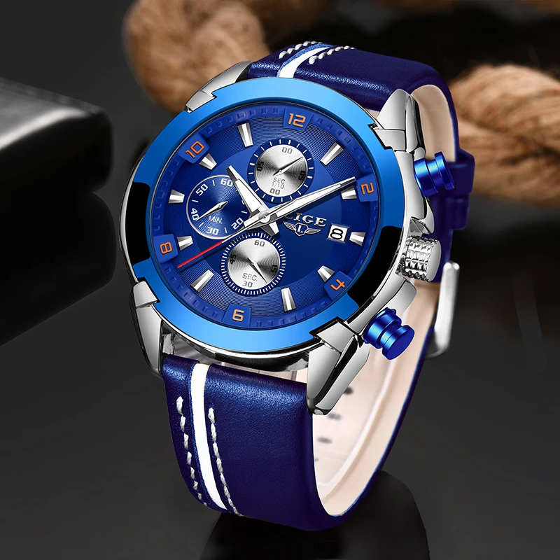 LIGE Leather band Quartz Men's Watches Top Luxury Brand Multifunction Sports Chronograph Watch Men Date Clock Relogio Masculino
LIGE Leather band Quartz Men's Watches Top Luxury Brand Multifunction Sports Chronograph Watch Men Date Clock Relogio Masculino