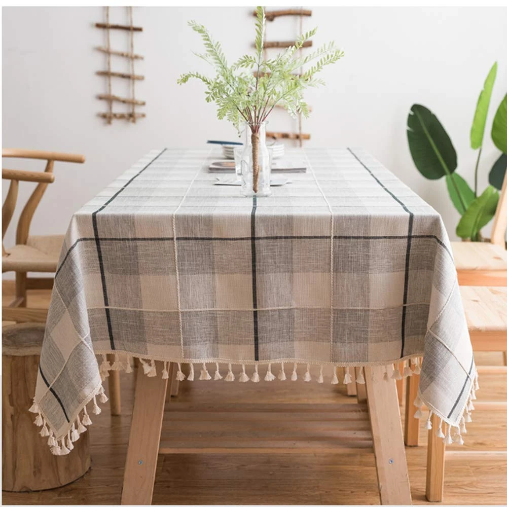 Embroidery Checkered Tassel Tablecloth Heavy Weight Cotton Linen Plaid Dust-Proof Table Cover For Kitchen Dinning
Embroidery Checkered Tassel Tablecloth Heavy Weight Cotton Linen Plaid Dust-Proof Table Cover For Kitchen Dinning