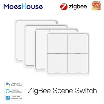 4 Gang Tuya ZigBee Wireless 12 Scene Switch Push Button Controller Battery Powered Automation Scenario for Tuya Devices
4 Gang Tuya ZigBee Wireless 12 Scene Switch Push Button Controller Battery Powered Automation Scenario for Tuya Devices