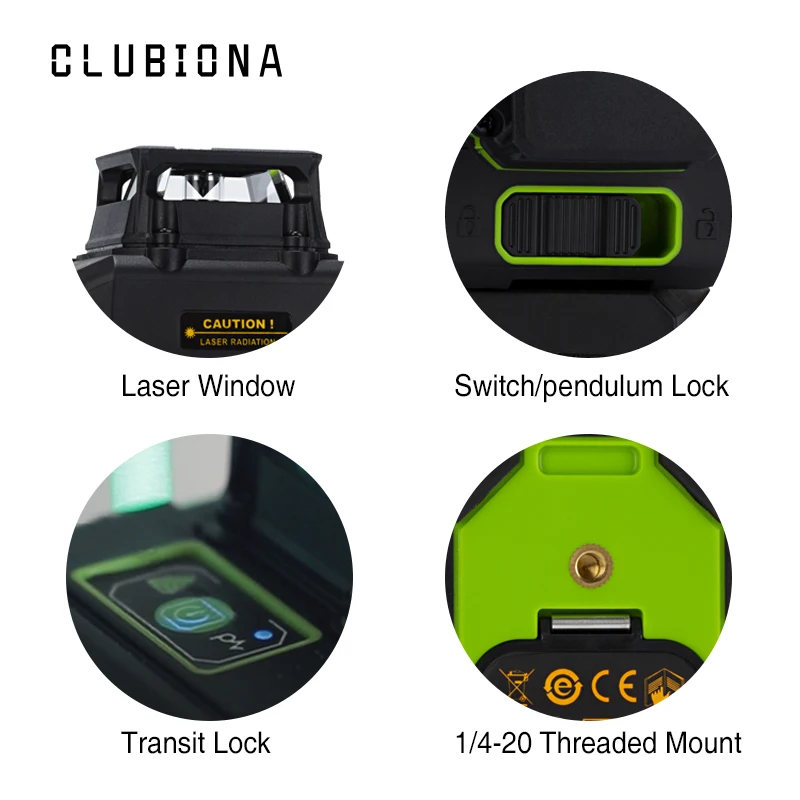 Clubiona CE сертифицированный 3D самонивелирующийся лазерный уровень с 360 градусами