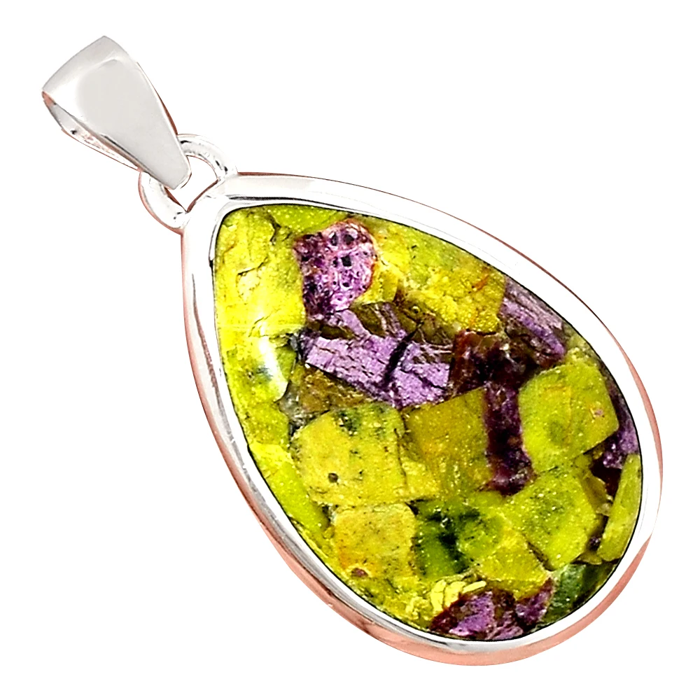 Genuine STICHTITE Pendant 925 Sterling Silver Total Length : 43.2 mm AP7801 | Украшения и аксессуары