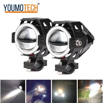 

1X Motorcycle LED headlights U5 12V 125W motorbike Decorative lamp moto Headlamp spotlights 3000lm spot head light