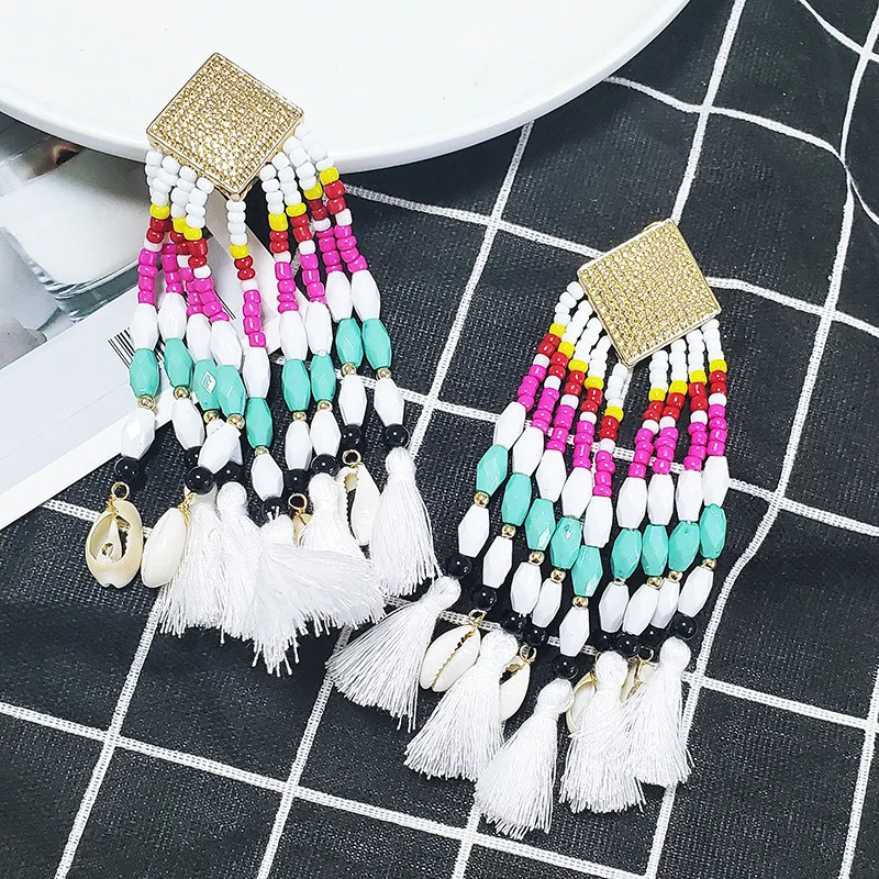 Creative Handmade Rice Pearl Sulphur Earrings National Wind Conch Hanging Earrings
Creative Handmade Rice Pearl Sulphur Earrings National Wind Conch Hanging Earrings
