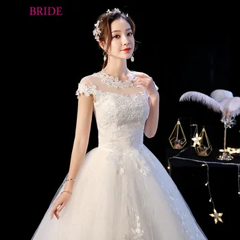 Simple Sen-line Shoulder Lace Wedding Dress
Simple Sen-line Shoulder Lace Wedding Dress