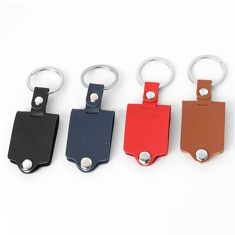 

sublimation blank pu leather keychains key ring heat transfer printing blank diy materials 15pcs/lot
