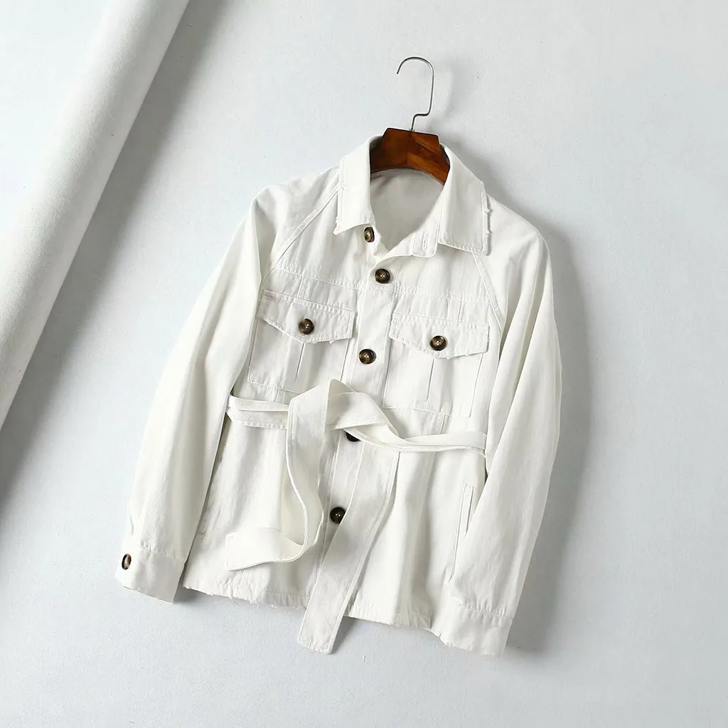 Retro Jeans Jacket Belted Coats for Women 2019 Autumn Solid Color Casual Denim Jacket Chaqueta Mujer Casaco Jaqueta Feminina 905 
Retro Jeans Jacket Belted Coats for Women 2019 Autumn Solid Color Casual Denim Jacket Chaqueta Mujer Casaco Jaqueta Feminina 905