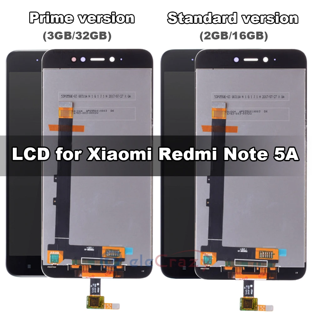 for Xiaomi Redmi Note 5A Note5A LCD Display with touch Digitizer Assembly with frame Replacement Prime Version Standard version
for Xiaomi Redmi Note 5A Note5A LCD Display with touch Digitizer Assembly with frame Replacement Prime Version Standard version