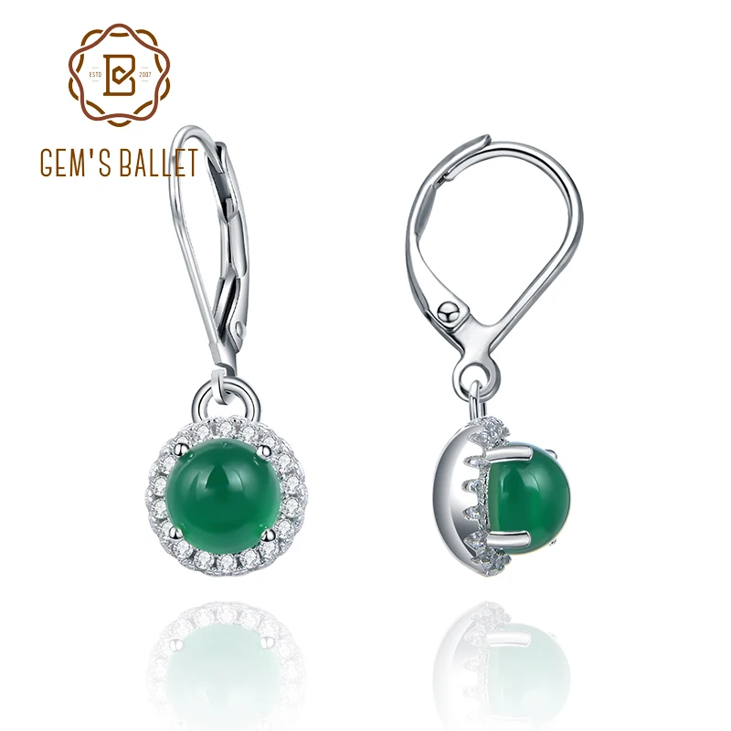 GEM'S BALLET 925 Sterling Silver Gemstone Earrings Natural Green Agate Leverback Dangle Earrings For Women Wedding Fine Jewelry
GEM'S BALLET 925 Sterling Silver Gemstone Earrings Natural Green Agate Leverback Dangle Earrings For Women Wedding Fine Jewelry