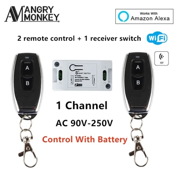 angry monkey Wireless Wifi Light Switch Universal 433Mhz 10A RF Smart Home Module Remote Control Switch For Via iOS Android App
angry monkey Wireless Wifi Light Switch Universal 433Mhz 10A RF Smart Home Module Remote Control Switch For Via iOS Android App