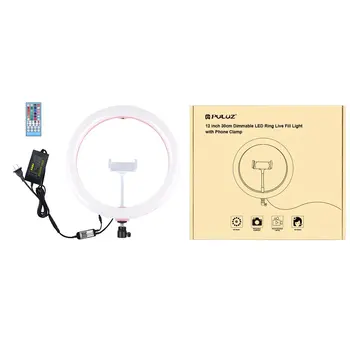 12 Inch RGB Dimmable LED Ring Photography Light Selfie Fill Light with Cell Phone Clip Selfie Photography Tripod
12 Inch RGB Dimmable LED Ring Photography Light Selfie Fill Light with Cell Phone Clip Selfie Photography Tripod