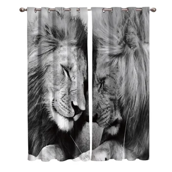 Black And White Wild Lion Curtains For Kids Boy Girl Bedroom Living Room Cortinas Custom Drape Kitchen Window Curtains
Black And White Wild Lion Curtains For Kids Boy Girl Bedroom Living Room Cortinas Custom Drape Kitchen Window Curtains