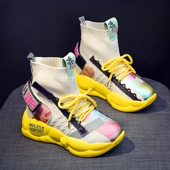 8cm/3.1 inch Height Wedge Shoes Fashion Mixed Colors Woman Ankle Boots Chunky Sock Shoes Platform Sneakers Zapatos De Mujer 
8cm/3.1 inch Height Wedge Shoes Fashion Mixed Colors Woman Ankle Boots Chunky Sock Shoes Platform Sneakers Zapatos De Mujer