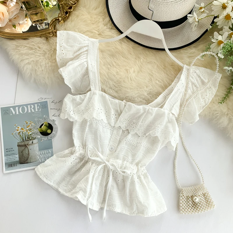 Mori girl Drawstring Sash Ruffles Women Blouse V-Neck Lace Patchwork Vintage Blusa 2023 Summer Solid Slim Fashion Tops Lady
Mori girl Drawstring Sash Ruffles Women Blouse V-Neck Lace Patchwork Vintage Blusa 2023 Summer Solid Slim Fashion Tops Lady