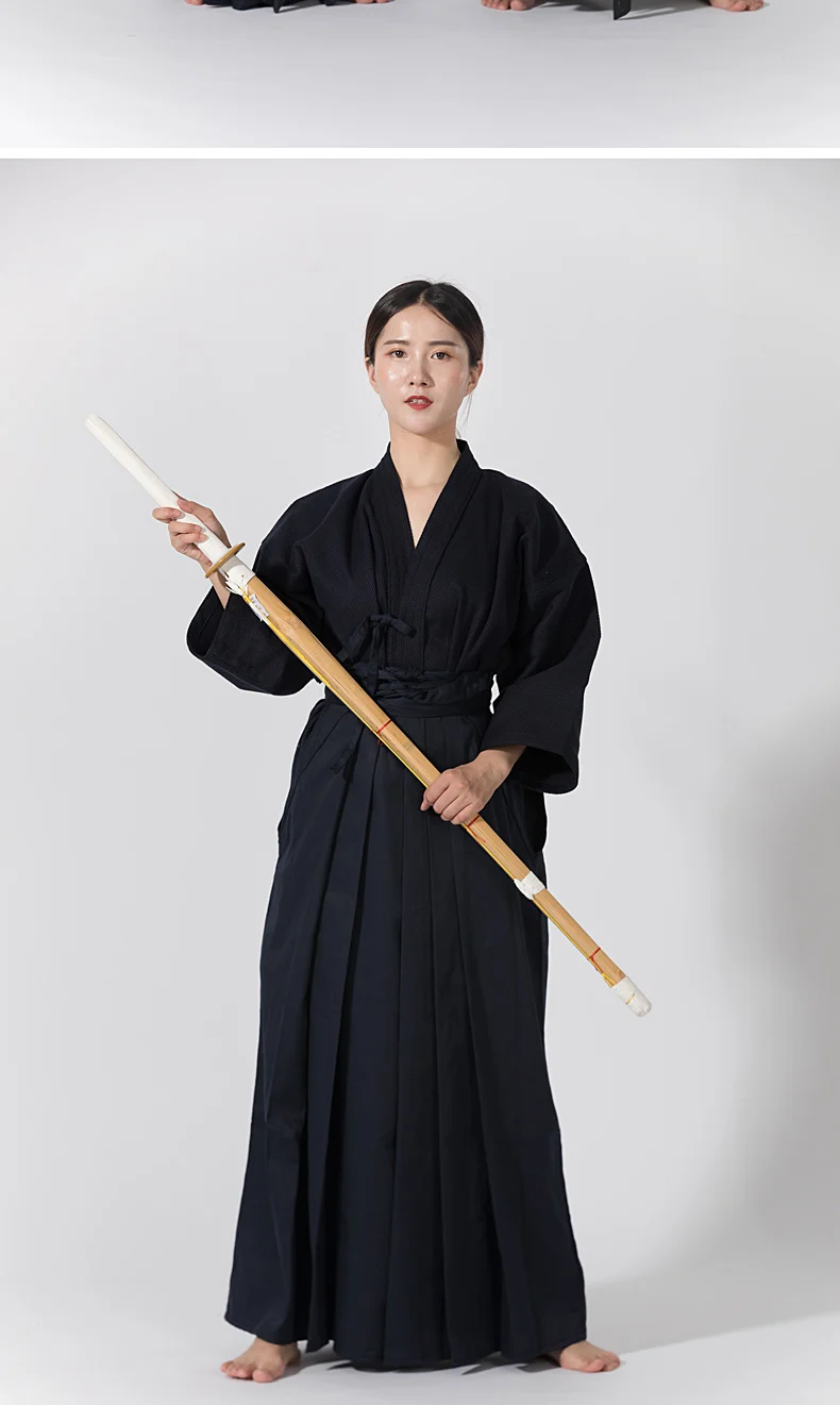Color : White Top Black Pant, Size : XL CDDKJDS Kendo Uniforms IAido Aikido Compétition Formation Kendo Suit Kendogi Tops Hakama Pantalon Pantalon Pantalon Sportswear Arts Martiaux Uniforme