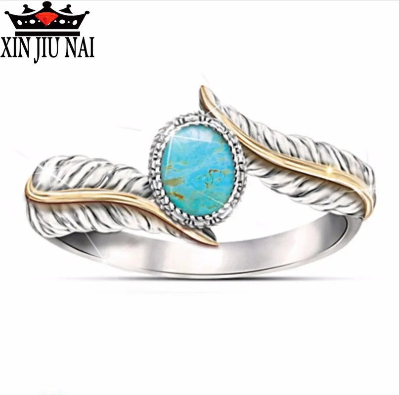 Bohemian Unique Design Class A Golden Feather Bluestone Ring Ethnic Style Engagement Ring Fashion Jewelry Charming Women's Ring
Bohemian Unique Design Class A Golden Feather Bluestone Ring Ethnic Style Engagement Ring Fashion Jewelry Charming Women's Ring