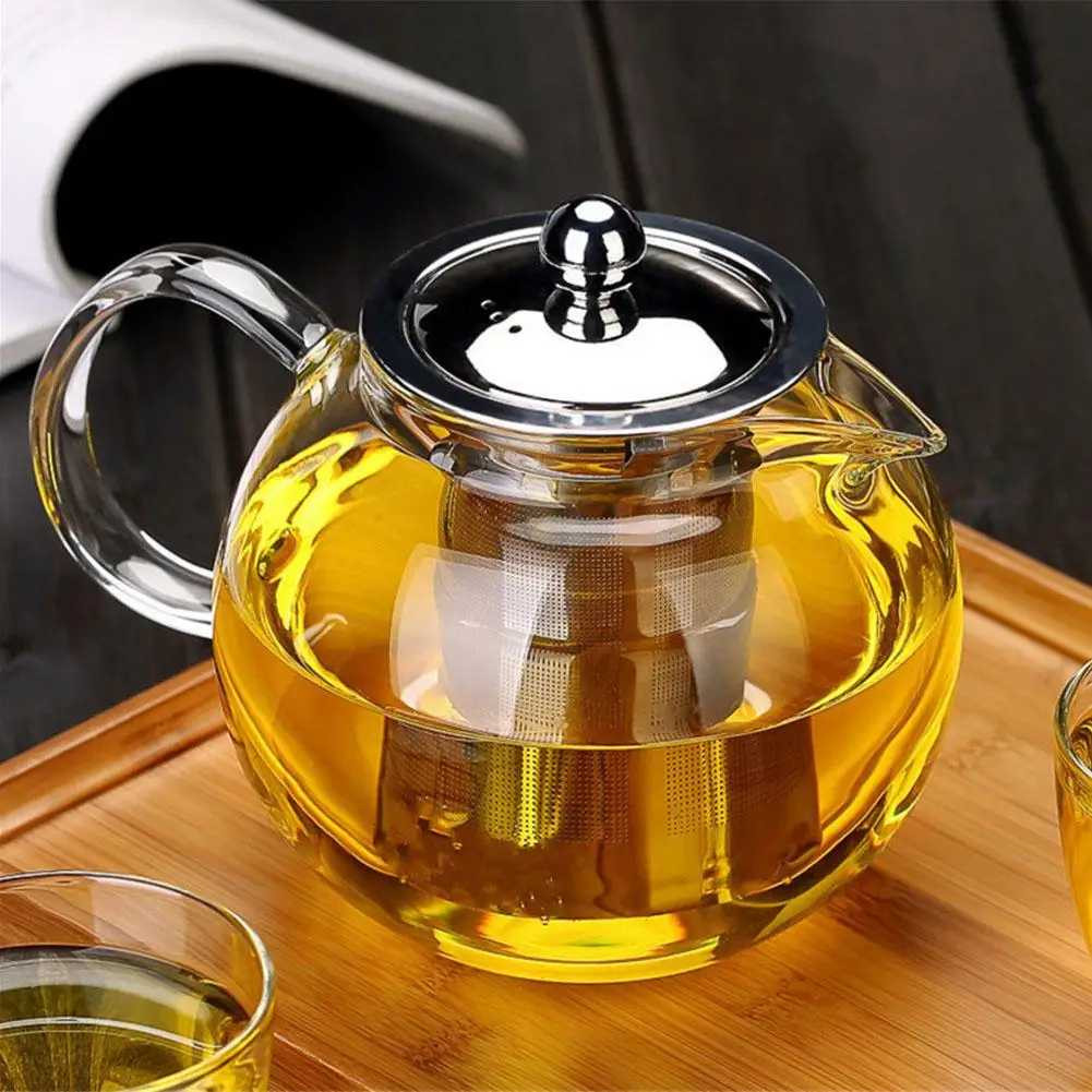 650ml 960ml 1300ml Heat Resistant Glass Teapot Induction Cooker Heat Resistant Glass Teapot with 304 Stainless Steel Strainer
650ml 960ml 1300ml Heat Resistant Glass Teapot Induction Cooker Heat Resistant Glass Teapot with 304 Stainless Steel Strainer