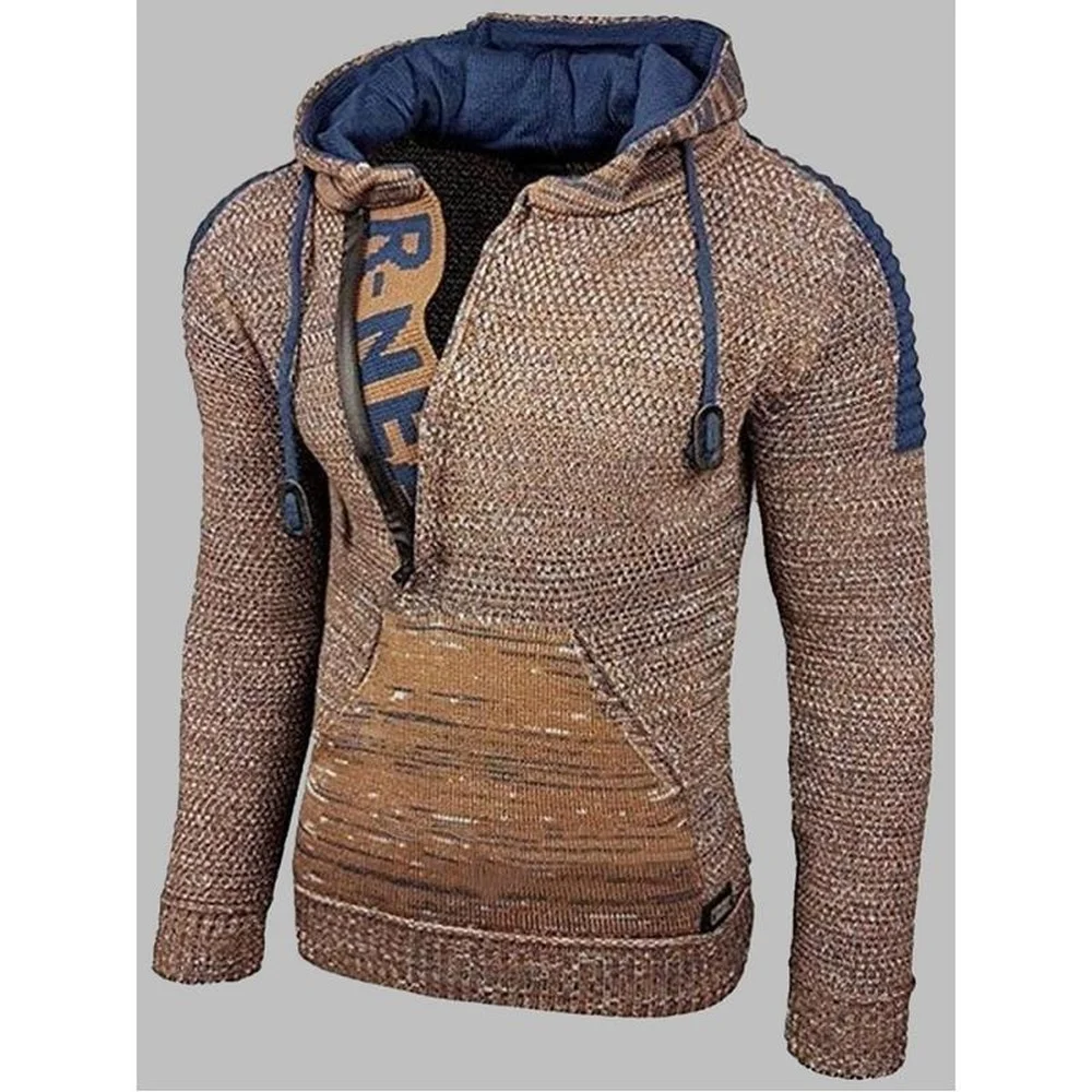 ZOGAA Autumn and winter new men's mixed color sweater hooded pullover sweater long-sleeved sweater coat 
ZOGAA Autumn and winter new men's mixed color sweater hooded pullover sweater long-sleeved sweater coat