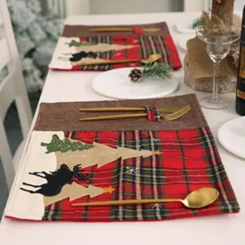 modern Cloth Christmas Plaid Tree Elk Pattern Table Mat Pad Placemat Home Dining Decoration washable non-fading stain resistants
modern Cloth Christmas Plaid Tree Elk Pattern Table Mat Pad Placemat Home Dining Decoration washable non-fading stain resistants
