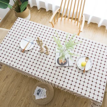90x140cm,110x110cm,Small size simple embroidery grid tablecloth, cotton and linen table mat 
90x140cm,110x110cm,Small size simple embroidery grid tablecloth, cotton and linen table mat