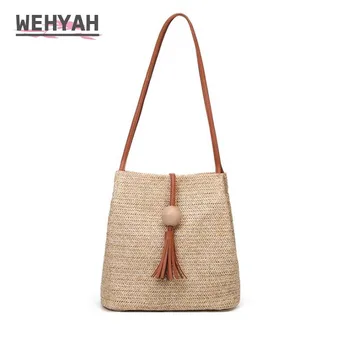 Wahyah Rattan Bags Tessel Mini Crossbody Bags for Woman New Woven Straw Bag Summer Beach Bag Totes Bucket Portable Handbag ZY105 
Wahyah Rattan Bags Tessel Mini Crossbody Bags for Woman New Woven Straw Bag Summer Beach Bag Totes Bucket Portable Handbag ZY105