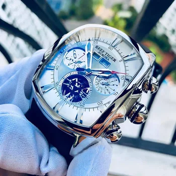 

Reef Tiger/RT Top Brand Luxury Big Watch White Dial Mechanical Tourbillon Sport Watches Relogio Masculino RGA3069