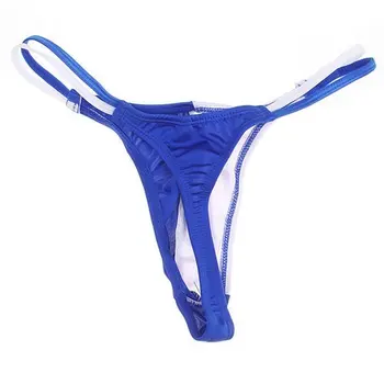 Mens T Back Stretch Pouch Thong Underwear G-string - Blue and White 
Mens T Back Stretch Pouch Thong Underwear G-string - Blue and White